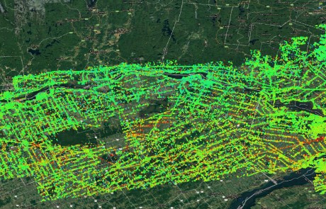 Ottawa Montreal corridor - ground and infrastructure displacement map 2015-2020